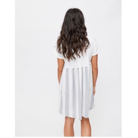 UO MARGO MIXED HENLEY T-SHIRT DRESS IN WHITE, XS - Picture 2 of 14